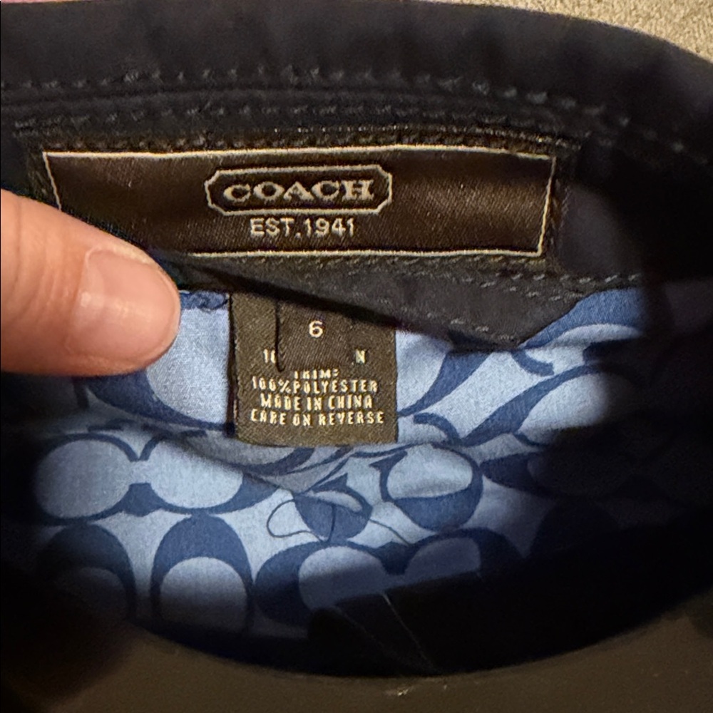 Coach Navy Blue Coat with Gold Buttons - Picture 4 of 6